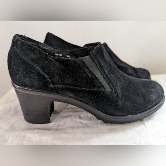 Dansko Black Suede Stacked Heel Slip On size 42 US 10 - Picture 1 of 5